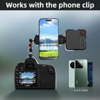 SOH Hot/Cold Shoe Phone Mount Holder, Universal 2 Ball Head Smartphone Mount Adapter, Cold Shoe Phone Clip Mount for iPhone 17/16/15, DSLR Camera LCD Camera Cage Flash LED Light Microphone and More