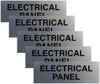 All Quality Basic Electrical Panel Sign - Fire Regulation Safety Compliance Sign - Silver - Small (5 Pack)
