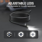 Dual Lens Endoscope Camera with Light, Teslong 4.3" HD Snake Borescope Inspection Camera, Automotive Scope Cam with Flexible Cable, Home Waterproof Fiber Optic for Sewer Drain Pipe (3.3FT)