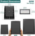 kadision 60W LED Wall Pack Light with Dusk-to-Dawn Photocell, 0-90° Adjustable Full Cutoff Outdoor Wall Light for House Yard Garage, 7800lm 5000K Daylight 100-277V ETL Listed