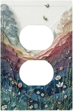 Bvtewkhz Wildflowers Rustic Flowers Floral Plants Duplex Outlet Wall Plate Cover Vintage Mountain Decorative Light Switch Covers Electrical Faceplate Switch Plates for Bathroom Kitchen Home