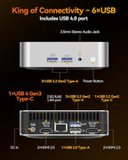 GEEKOM A8 Mini PC with AMD Ryzen 7 8745HS (Beats 6800H), 16GB DDR5 RAM (Upgradable, Not LPDDR) 1TB NVMe SSD, Windows 11 Pro Desktop Computer for Home&Business, USB4, SD Slot, 8K | WiFi 6E, 2.5G LAN