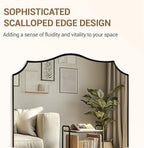ANDY STAR Brushed Bronze Bathroom Mirror, 22x30 Inch Vanity Mirror, Scalloped Mirrors for Bathroom, Anti-Rust Stainless Steel Frame, Stunning Curved Design Ideal for Bathroom, Living Room, Mantel