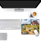 Beach House Square Mouse pad, Texture, Waterproof, Anti Slip Rubber Base, Computer Mouse pad, Laptop Mouse pad