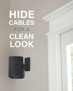 SANUS Speaker Wall Mount + Power Kit - Universal Speaker Mount Tilts, Swivels & Hides Cords Behind Wall w/ 10ft ETL Certified Cable - DIY Install Works w/Sonos Era 100 & Satellite Speakers up to 8lbs