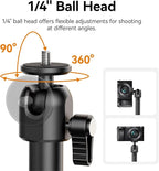 ULANZI ZJ02 Camera Desk Mount Overhead Magic Arm, 98cm/38.6inch Aluminum Adjustable Articulating Arm with 1/4" Ball Head for Cameras DSLR Lights Mount for Live Streaming/Photo Video Shooting
