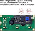 Haldzemo 1602 LCD Screen Display Module 1602A 16x2 Character Serial Blue Backlight DC 5V with IIC/I2C Interface Adapter Board (2 Pack)