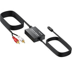 PROZOR Analog to Digital Audio Converter, RCA to Optical Audio Converter, with Built-in RCA to Optical Cable, Analogue Signals into Digital Audio, for Turntable/CD/DVD to Soundbar (Not Reversible)