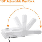 FORLIM Boot Dryer for Work Boots, Shoe Dryer with Heat Blower, Glove Dryer & Boot Warmer - 180° Adjustable Dry Rack - Telescopic Bendable Dry Ports - Intelligent Timer - White