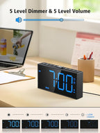 PPLEE Loud Alarm Clock with Bed Shaker,Vibrating Alarm Clock for Heavy Sleepers Hearing-impaired Deaf,2 Alarms 3-level Vibration for Weekday/Everyday Mode,5 Dimmer,5 Volume,Big Number,Power-off Memory