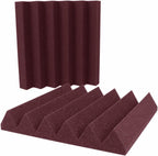 Foam Factory Inc 24 Pack Color Acoustic Foam Panel Studio Soundproofing Wedge Wall Tiles 12” X 12” X 2” (Plum)