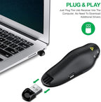 Rechargeable Presentation Clicker Wireless Presenter Remote USB Control Powerpoint PPT Clicker,Green Laser Pointer RF 2.4GHz Presenter Remote Google Slide Advancer for Computer/Laptop/Mac/Keynote