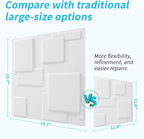 Art3d 100 Pack Decorative 3D Wall Panels, 97 Sq.Feet PVC Interior Wall Décor, 11.8"x11.8", White