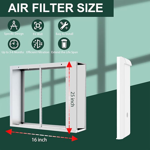 2 Pack 413 Replacement Filter Compatible with Whole House Air Purifier 1410, 1610, 2140, 2400, 2410, 2416, 3410, 4400,MERV-13 Filter, 16x25x4 Air Filter