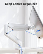 MOUNTUP Single Monitor Desk Mount Holds Screen up to 32 inch, Height Adjustable Monitor Arm, Computer Monitors Stand with Clamp/Grommet Mounting Base, VESA Mounts Fit 4.4-17.6lbs Computer