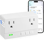 Freezer Alarm Wireless WiFi Alert 2.4GHz,Power Failure Alarm with 2 Socket, 110dB Power Loss Alert with LED Indicator,Blackout Alert for GFCI Trips,Refrigerator,Freeze,Compatible with Smart Life