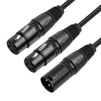 5 Pack XLR Splitter Cable,1 Maleto 2 Female, 1.5FT Stereo Mic to L&R Audio Y-Splitter Cable
