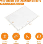 Lamtetur Thermal Laminating Pouches 9"x11.5" Inches, Holds 8.5 x 11 Inch Sheets,5mil 100Pack Hot Laminate Films, Clear Laminator Papers, Letter Size Lamination Sheets (5MIL 100PK)