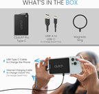 Clutch - Pro USB-C Portable Charger - Compatible with iPhone 15,16, 17 & Android Devices - Power Bank Magnetic Battery - TSA Travel Approved - USB Rechargeable - Built-in Cable - 5000 mAh - 3.7oz