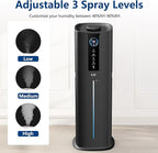 9L Smart Humidifiers for Bedroom Large Room, 2.3Gal Cool Mist Top Fill Diffuser App & Remote Control, 3 Mist Modes, Quiet Humidifier for Home Office Plant (Black)