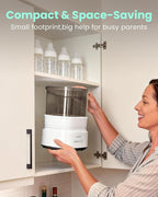 Bottle Sterilizer and Dryer, Compact Electric Steam Baby Bottle Sterilizer (Esterilizador de Biberones), Bottle Sanitizer for Baby Bottles, Pacifiers, Pump Parts Black