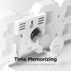 mooas 3D Pure mini White Gold LED Clock, Multi-Function LED Clock (Calendar, Alarm, Temperature) (8.5" White Gold Table Alarm Clock)