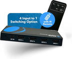 OREI 8K 4x1 HDMI 2.1 Switch 4K @ 120hz Switcher 4 in 1 Out, Support HDR, HDR10, Dolby Vision, HLG 48Gbps for Xbox Series X PS5 Roku Fire TV Monitor Projector Dolby