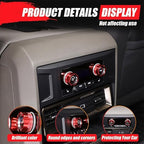 for Hummer EV Accessories Rear Air Conditioner Switch Button Knob Cover,Climate Control Knob Aluminum A/C Decal Trim Rings for Hummer EV SUV Truck 2024 2025+ (Mecha Model Red)