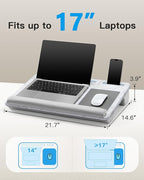 HUANUO Lap Desk - Fits up to 17 inches Laptop Desk, Built in Mouse Pad & Wrist Pad for Notebook, Laptop, Tablet, Lap Stand with Tablet, Pen & Phone Holder, Marbling, HNLD3M
