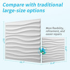 Art3d 100 Pack Decorative 3D Wall Panels, 97 Sq.Feet PVC Interior Wall Décor, 11.8"x11.8", White