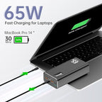 PSOOO 50000mAh Power Bank 65W, Portable Charger,External Battery Pack for Outdoor Camping, Home & Office. Emergency Back-up Power for Smartphones, Tablets and Laptop