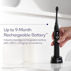 Burst Pro Sonic Advanced Electric Toothbrush for Adults (Black) | Soft Bristles | 33,000 Vibrations | Long-Lasting Battery and Multiple Brushing Modes