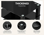 FITUEYES 4-Tier Media Stand Audio/Video Component Cabinet with Glass Shelf for/Apple Tv/Xbox One/ps4 AS406002GB