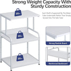 Arbuxzuy Printer Stand with Storage Shelf,3 Tier Printer Cart with Wheels,Mobile Printer Table for Home Office,Stands for Printer Heat Press Scanner Fax,Industrial Style (White)