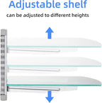 suptek Single Silver Floating Shelf with Strengthened Tempered Glass for DVD Players/Cable Boxes/Games Consoles/TV Accessories 1/one Shelf, Silver CS201S