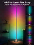 Tyute Corner Floor Lamp, Smart RGB LED Corner Lamp with App & Remote Control, Music Sync, Scene Modes, Modern Ambient Lighting Floor Lamp for Living Room, Bedroom, Gaming Room Decor