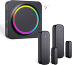 Door Chime, Door Sensor Chime When Door Opens, BITIWEND Door Entry Alarm for Business/Home/Office/Store, 600 FT Range, 32 Chimes 5 Adjustable Volume Door Ringer Alert 2Sensor + 1Receivers Black