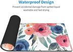 CANFLASHION Desk Pad,Office Desk Mat 31.5"×11.8" Large Gaming Mouse Pad,Durable Extended Computer Mouse Pad,Waterproof Thick Big Mouse Pads with Non-Slip Rubber Base Office Home Watercolor Floral