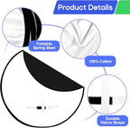 Portable Black White Screen Chair, 57 in Screen Backdrop with Stand 2-in-1Double Sided Foldable Blackwhite Background, for Video Chats and Meetings, Photography, Photo Zoom, Streaming Games