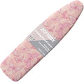 ZCFYGDX Breathable Ironing Board Cover Decor, Resist Scorching & Staining, 14x45 Wear & Soil Resistant Covers, Elastic Edges,3 Fasteners,Anti-Scorch Polyester Butterfly Pattern Pink Print