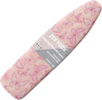 ZCFYGDX Breathable Ironing Board Cover Decor, Resist Scorching & Staining, 15x54 Wear & Soil Resistant Covers, Elastic Edges,3 Fasteners,Anti-Scorch Polyester Butterfly Pattern Pink Print