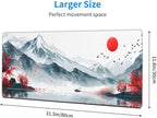 CANFLASHION Desk Pad,Office Desk Mat 31.5"×11.8" Large Gaming Mouse Pad,Durable Extended Computer Mouse Pad,Waterproof Thick Big Mouse Pads Non-Slip Rubber Base Office Home Japanese Mountain Sunset