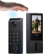 eufy FamiLock S3 Max Smart Lock with Palm Vein Recognition - Keyless Entry Door Lock for Front Door, 3-in-1 Wi-Fi Keypad Deadbolt+ 2K HDR Camera+ Doorbell, ANSI/BHMA Grade 1, Rear Lock Video Screen