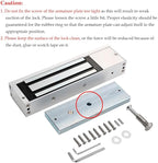 Electric Magnetic Lock 500KG 1200LBS Holding Force Electromagnet Lock 12V Fail Safe NC Mode Single Door for Access Control System