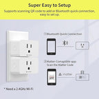 Minoston Matter Smart Plug Compatible with Google Home and Alexa,Protect Privacy, 2.4G Wi-Fi Only, White(MP25M)
