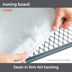 oliso Ironing Board Cover – 100% Cotton with Professional Felt Pad, Fits Standard 54" x 15" Boards – Secure Fit with Wide Elastic Edge & Adjustable Straps – Grey