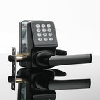 Keypad Door Lock with Handle, Digital Door Lock with Keypad Set,Keyless Entry Door Locks with Handle-IC Card and Anti-peep Password- Easy Installation for Home, Hotel-Matte Black-2PACK Set