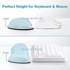 Gimars Upgrade Enlarge Gel Memory Foam Set Keyboard Wrist Rest Pad, Mouse Wrist Cushion Support for Office, Computer, Laptop, Mac, Comfortable, Lightweight for Easy Typing Pain Relief,Sky Blue