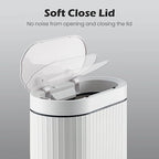 Bathroom Sensor Trash Can with Lid Automatic 2 Gallon Smart Garbage Can Bathroom Decor, 7.5 Liter Small Trash Bin, Motion Sensor Waterproof Wastebasket for Office, Bedroom, White Black