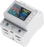 Noteflora LCD Digital Energy Meter With Voltage And Current Monitor, AC170-300V Power Voltmeter For Rail Mount, Compatible With KWS-302WF White(KWS-302L)